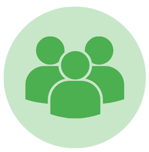 Green group events icon for BloomPlay birthday parties.