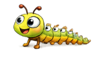 Happy green caterpillar mascot for BloomPlay.