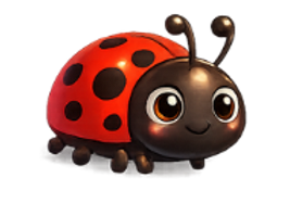 Colorful bug illustrations used throughout BloomPlay branding.