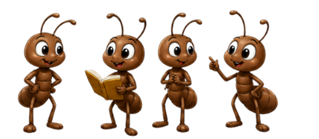 Collection of BloomPlay insect character illustrations.