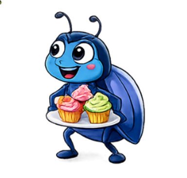 BloomPlay mascot collection featuring playful insects and butterflies.