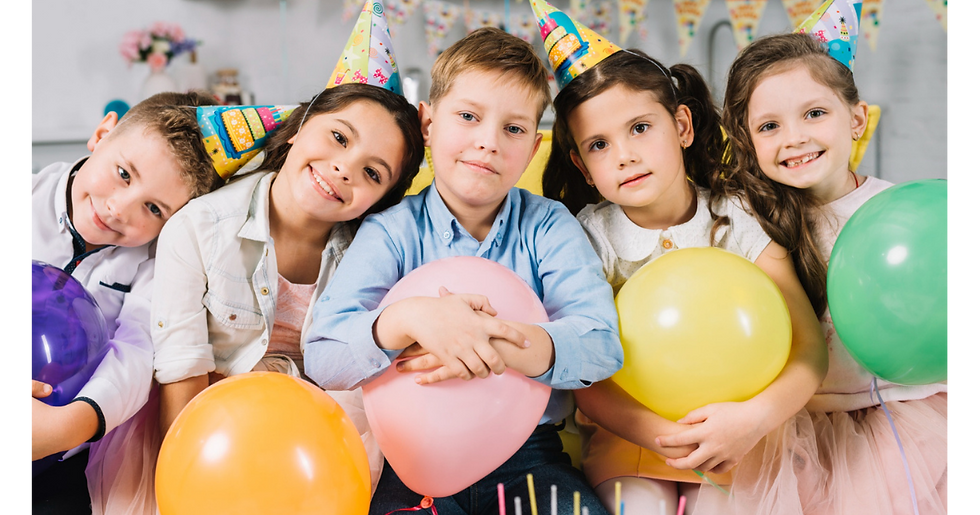Children celebrating a birthday party at BloomPlay in Toccoa, GA.